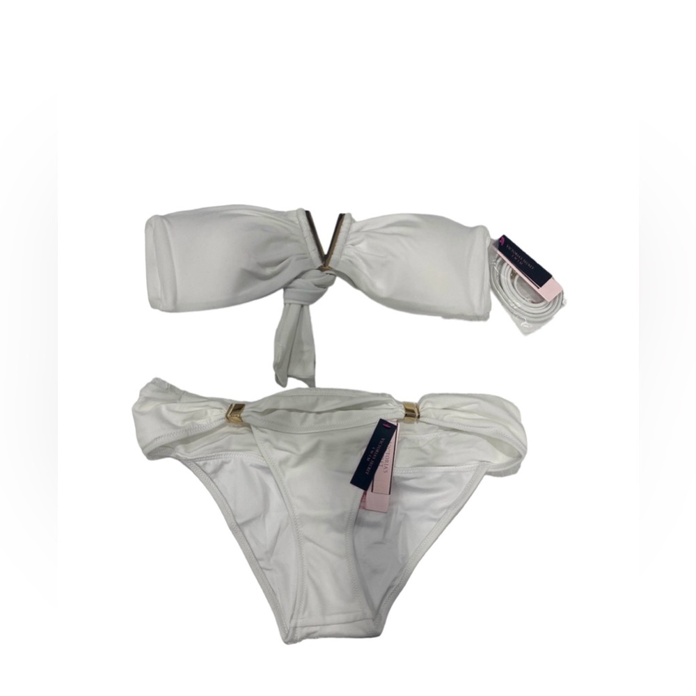 Victoria’s Secret White Bikini Gold Detail Swimsuit